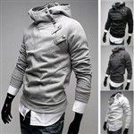 Algodão manga comprida com capuz Pullover Brasão